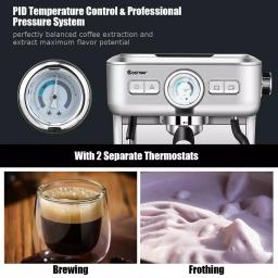 Costway Stainless Steel Semi-Auto Espresso Machine with Milk Frother Wand, 1500W Coffee Maker thumbnail 5