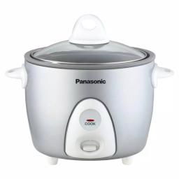 Panasonic Silver 3-Cup Automatic Rice Cooker with Glass Lid, Non-Stick Aluminum Pan, and Measuring Cup thumbnail 1