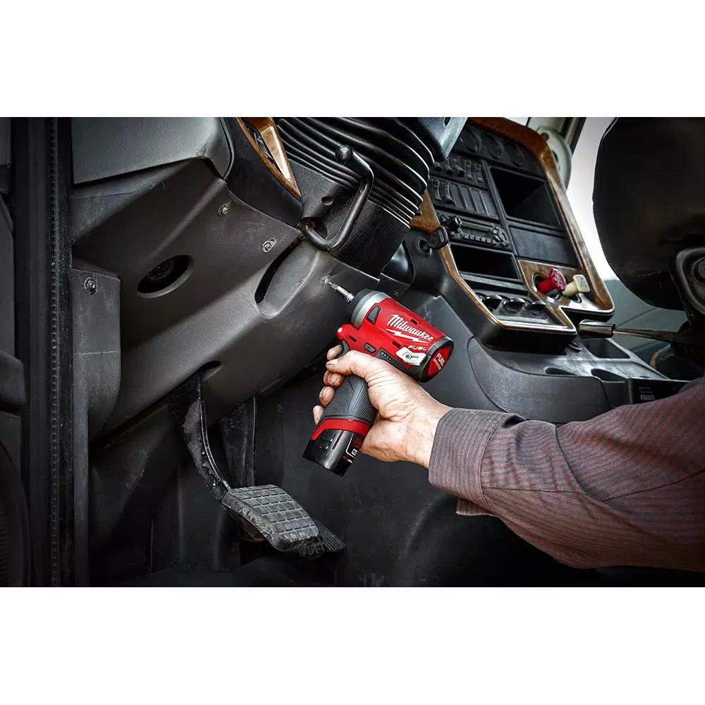 Milwaukee M12 FUEL 12V Brushless 1/4 in. Stubby Impact Wrench with 2.0 Ah Battery