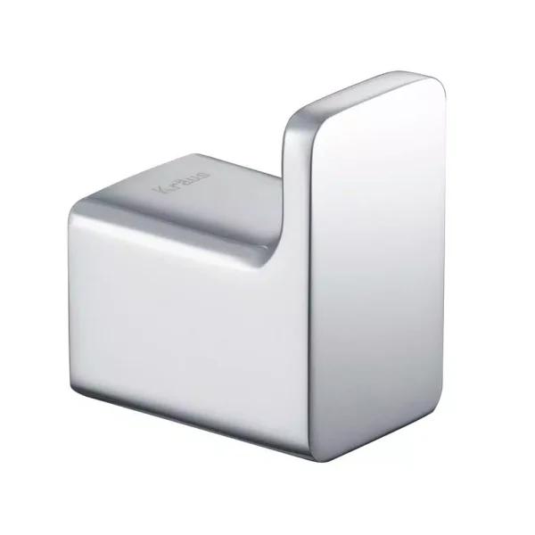 KRAUS Stelios Chrome Bathroom Robe and Towel Hook, Solid Brass