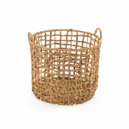 Zentique Large Round Handwoven Water Hyacinth Wicker Basket with Handles thumbnail 1