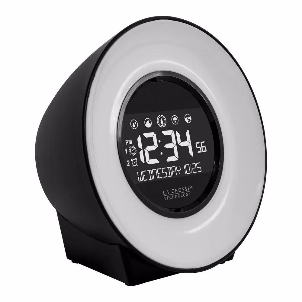 La Crosse Technology Color Mood Light Alarm Clock with Nature Sounds and USB Charging Port