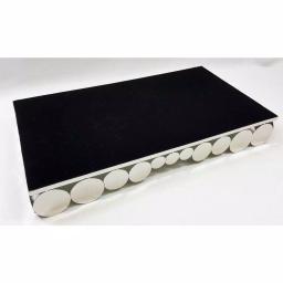 Elegance 19 x 11.5 in. Rectangular Mirror Serving Tray with Chrome Steel Frame thumbnail 3