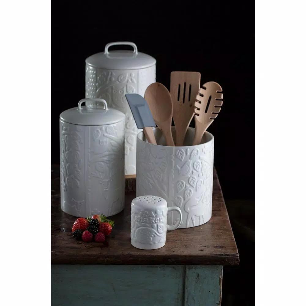 Mason Cash In the Forest Stoneware Utensil Jar, Cream