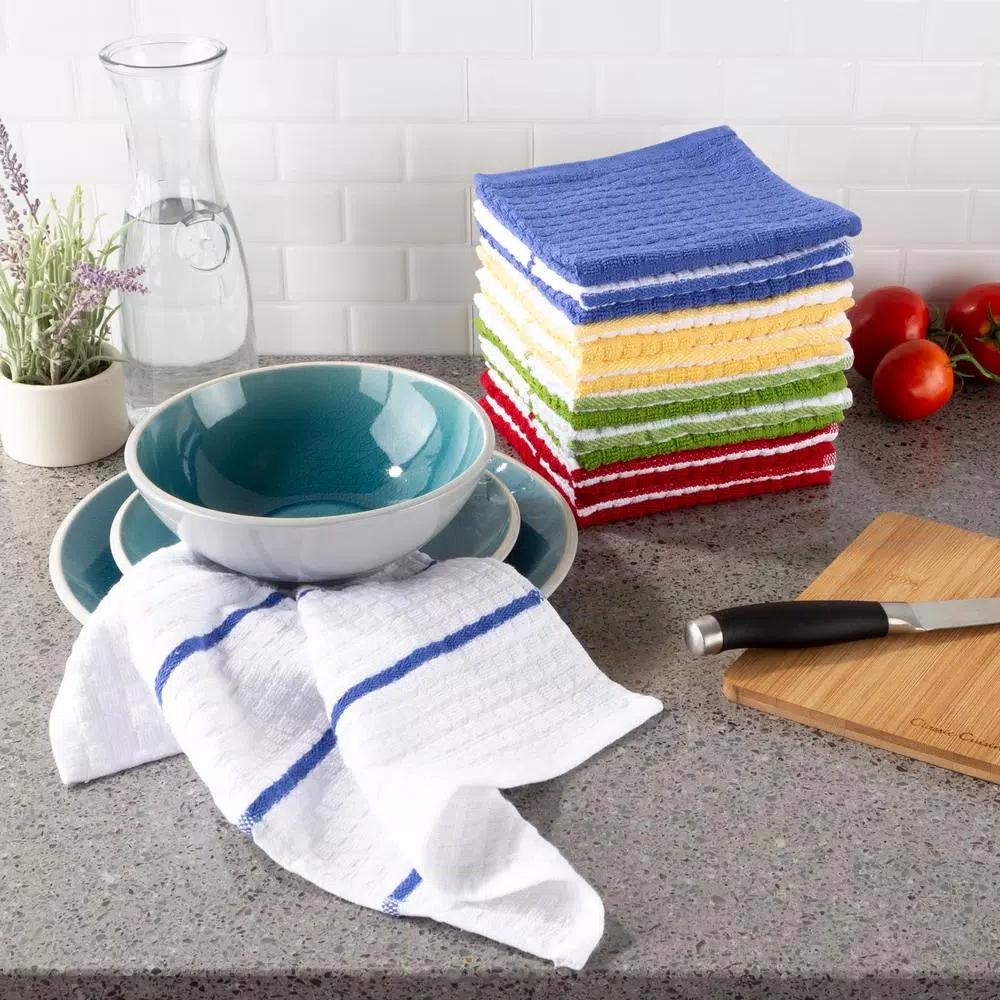 Unbranded Weymouth Home 16-Piece 100% Cotton Waffle Weave Kitchen Dish Cloth Set