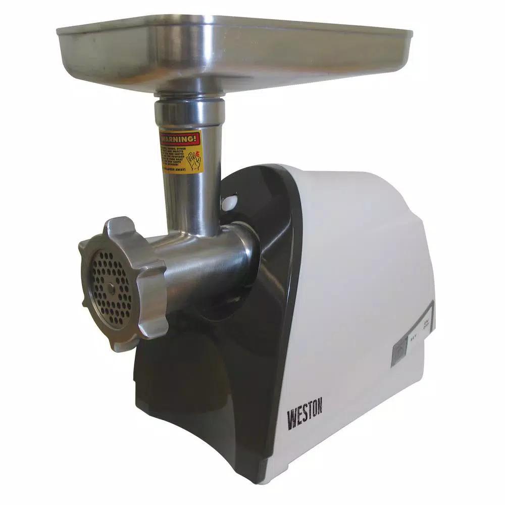 Weston No. 8 575W Electric Meat Grinder and Sausage Stuffer with Stainless Steel Plates