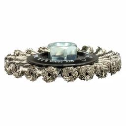 Forney 4 in. Stainless Steel Twist Knot Wire Wheel Brush for Heavy-Duty Cleaning thumbnail 2