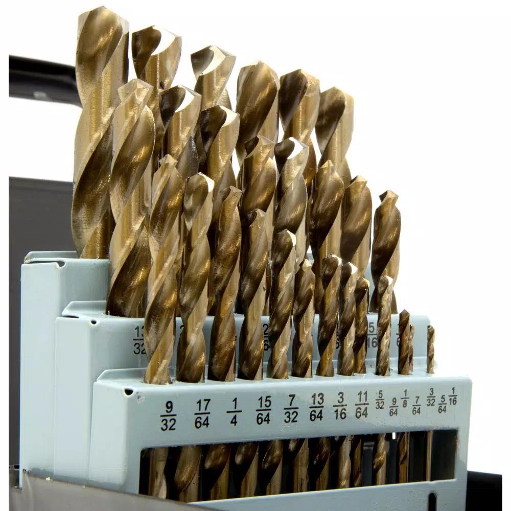 WEN 29-Piece Gold Oxide HSS Twist Drill Bit Set with Carrying Case