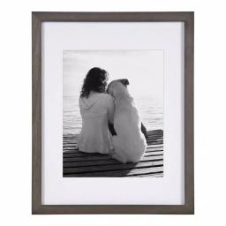 DesignOvation Gallery Wood Photo Frame Set, 4-Pack, Gray, 11x14 matted to 8x10 thumbnail 2