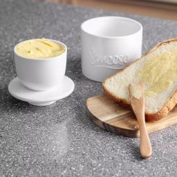 Sweese White Porcelain French Butter Crock, 6 oz. Butter Dish for Soft Spreadable Butter thumbnail 3