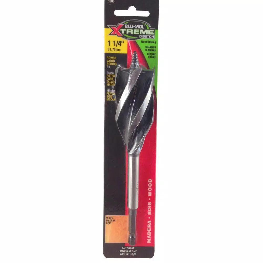 BLU-MOL Xtreme Power 1-1/4 in. Wood Boring Twist Drill Bit, High Speed Steel
