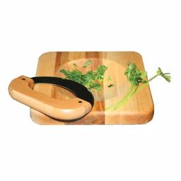 Catskill Craftsmen Catskills Mezzaluna 8 in. Hardwood Chopping Board with Steel Mezzaluna Knife thumbnail 2