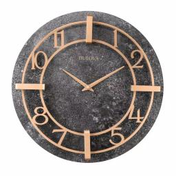 Bulova Gotham 15.5 in. Round Wall Clock with Granite Tone Finish and Quartz Movement thumbnail 1