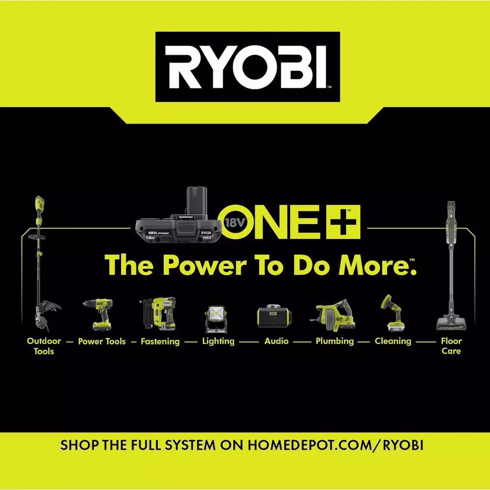 RYOBI 18V ONE+ EVERCHARGE Cordless Hand Vacuum Kit with 1.3 Ah Battery and Wall Charger