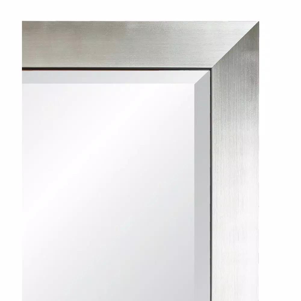 Alpine Art & Mirror Silverstone Family 29 x 35 in. Beveled Glass Contemporary Wall Mirror with Black Trim