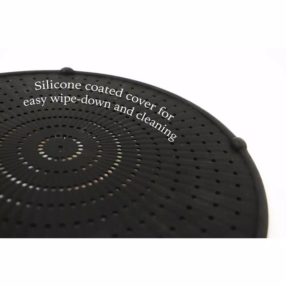 ExcelSteel 13 in. Silicone Splatter Screen with Non-Slip Heat-Resistant Grip, Stainless Steel Frame