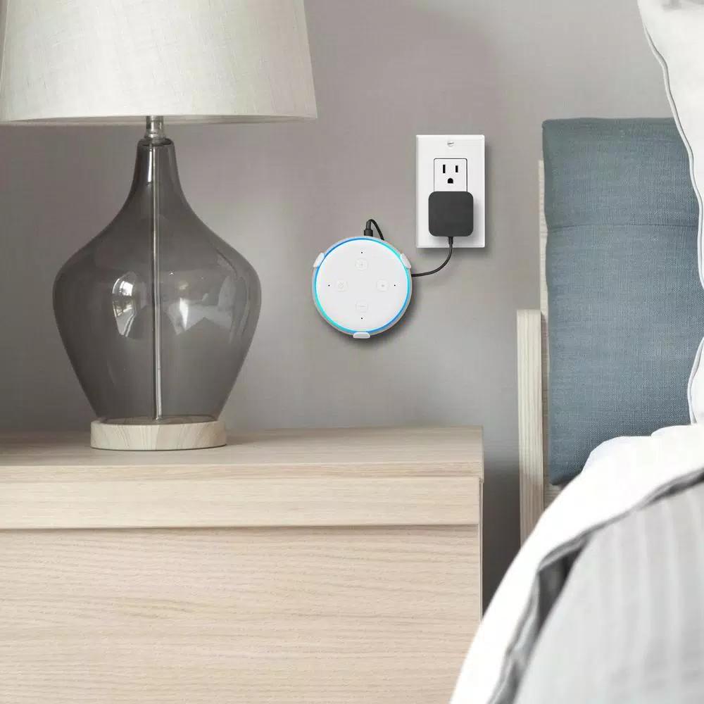 Wasserstein Wall Mount for Echo Dot (3rd Gen) Smart Speaker - White