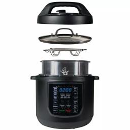 Magic Chef 9-in-1 6 Qt. Matte Black Electric Multi-Cooker with Stainless Steel Interior thumbnail 2