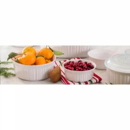 Corningware French White 6-Piece Ceramic Bakeware Set with Lids thumbnail 4