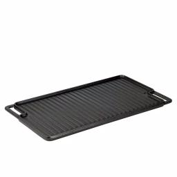 Basic Essentials 18 in. Cast Iron Rectangular Double Reversible Grill and Griddle, Pre-Seasoned Non-Stick thumbnail 2