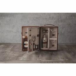 Picnic Time Manhattan Portable Cocktail Case - Mahogany Brown Leatherette Martini Set with Stainless Steel Accessories thumbnail 7
