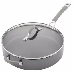Circulon Elementum 5 qt. Hard-Anodized Aluminum Nonstick Saute Pan with Glass Lid, Oyster Gray thumbnail 5