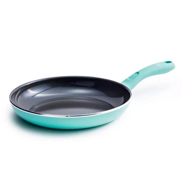 GreenLife Diamond 10 in. Aluminum Ceramic Nonstick Frying Pan, Turquoise