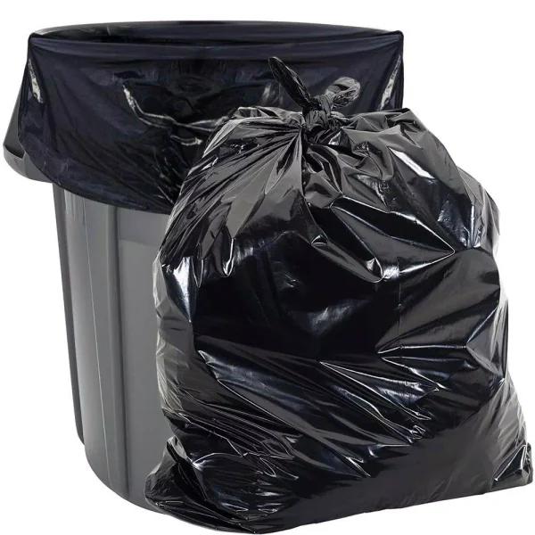 Aluf Plastics 55 Gallon Heavy-Duty Black Trash Bags for Rubbermaid Brute, 1.8 Mil, 100-Count