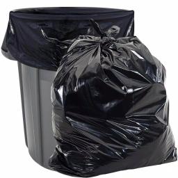 Aluf Plastics 55 Gallon Heavy-Duty Black Trash Bags for Rubbermaid Brute, 1.8 Mil, 100-Count thumbnail 1