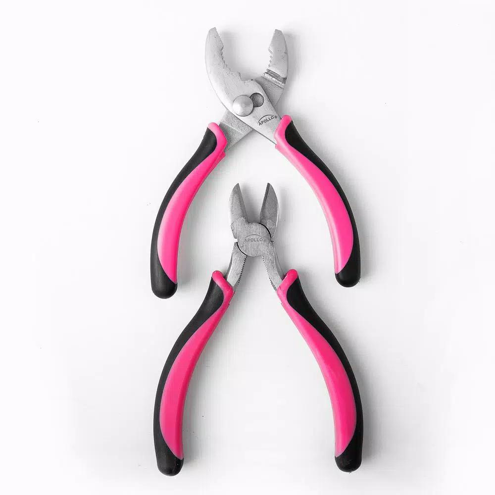Apollo Tools 3-Piece Pink Pliers Set - 6 in., 6.5 in., and 8 in. Hand Tools