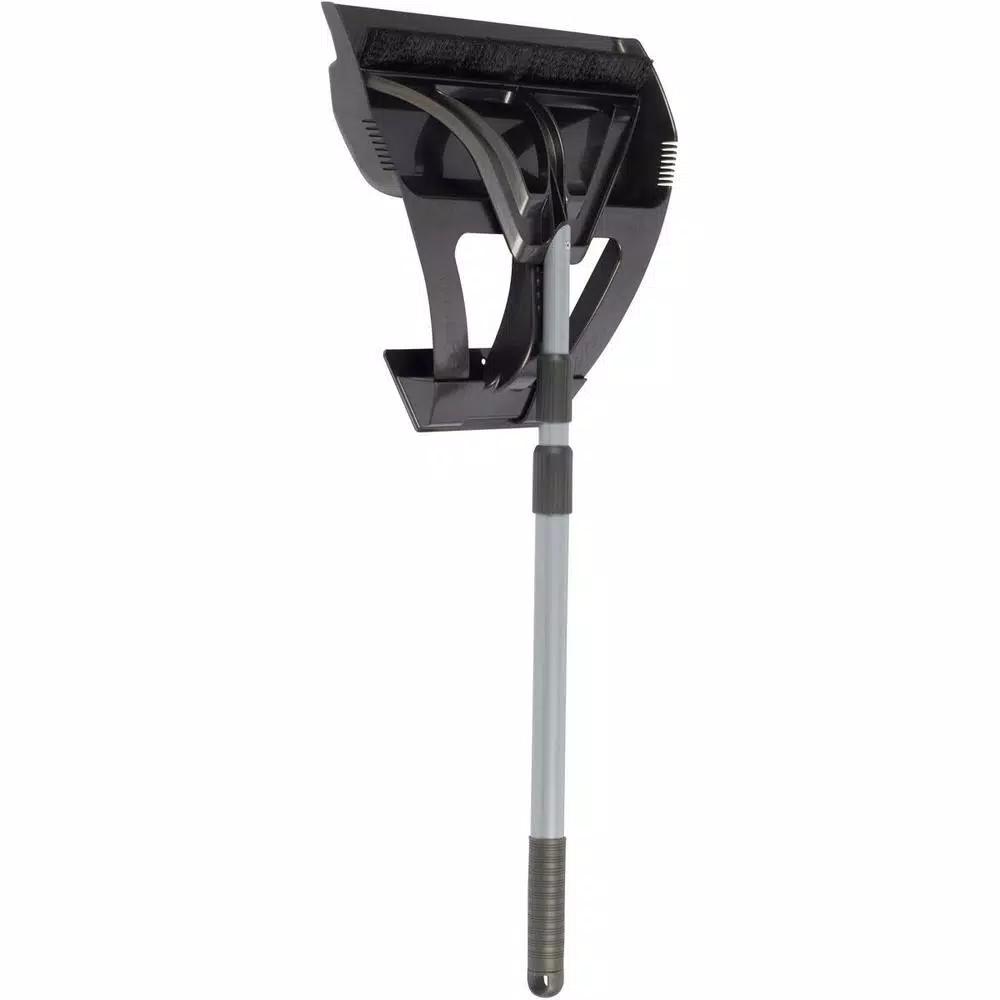 WISP 3-Piece Broom and Dustpan Set with Telescoping Handle and Bristle Seal Technology - Gray