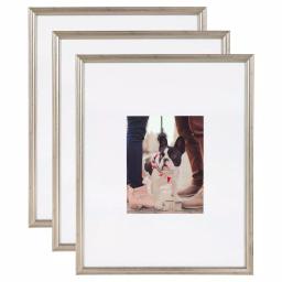 Kate and Laurel Adlynn Silver Picture Frame Set, Set of 3, Fits 8x10 in. with Mat or 16x20 in. without Mat thumbnail 1