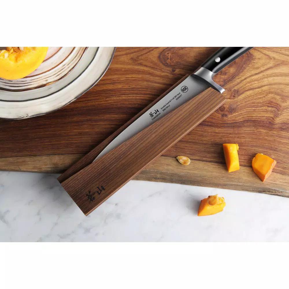 Cangshan Solid Carbonized Ash Wood Magnetic Knife Sheath for 8 in. Chef's Knife