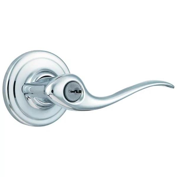 Kwikset Tustin Polished Chrome Exterior Entry Door Lever with SmartKey Security