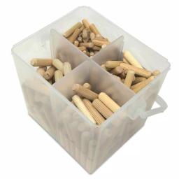 WEN 400-Piece Fluted Woodworking Dowel Pin Variety Bucket - 1/4 in., 5/16 in., and 3/8 in. Birch Dowels thumbnail 4