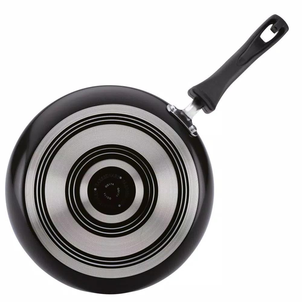 Farberware Neat Nest 1-Quart Aluminum Nonstick Saucepan with Glass Lid, Black