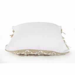 LR Home 20 in. x 20 in. Rustic Beige and White Geometric Fringe Throw Pillow thumbnail 3