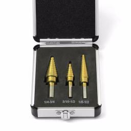 Stark 3-Piece Titanium Coated HSS Heavy Impact Step Drill Bit Set thumbnail 5