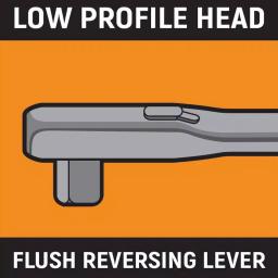 GEARWRENCH 3/8 in. Drive 90-Tooth Locking Flex Head Teardrop Ratchet, 11 in. thumbnail 2