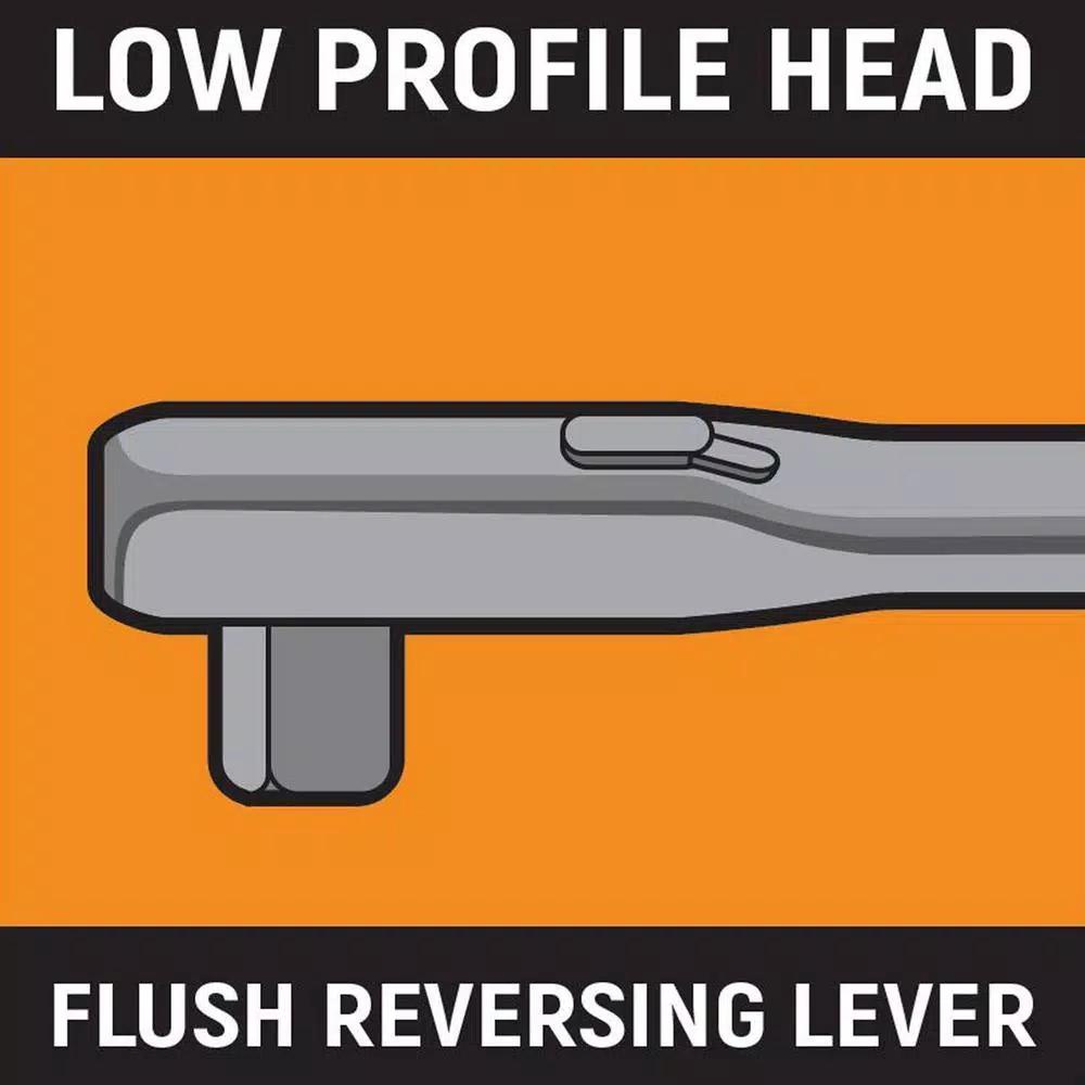 GEARWRENCH 3/8 in. Drive 90-Tooth Locking Flex Head Teardrop Ratchet, 11 in.