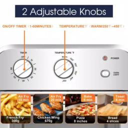Boyel Living 11 Qt. Silver Stainless Steel Air Fryer with 4 Accessories, 1500W, Temperature & Time Control thumbnail 5