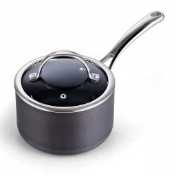 Cooks Standard 2 Qt. Hard-Anodized Aluminum Nonstick Saucepan with Glass Lid, Black thumbnail 1