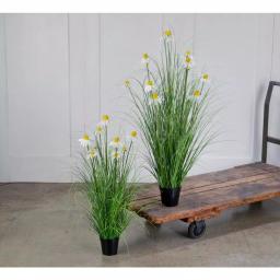 Tripar International, Inc White Daisy in Wild Grass Artificial Floral Arrangement Set of 2 thumbnail 4