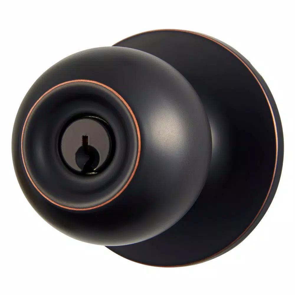Universal Hardware Aged Bronze Grade-2 Commercial Entry Keyed Door Knob, 2-1/8 in.