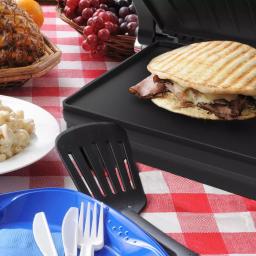 Chef Buddy 760W Red Non-Stick Panini Press and Countertop Grill thumbnail 7