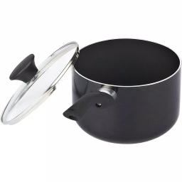 Cook N Home 15-Piece Nonstick Aluminum Cookware Set with Soft Handles, Black thumbnail 4