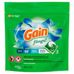 Gain Flings Blissful Breeze Laundry Detergent Pods, 16-Count thumbnail 1