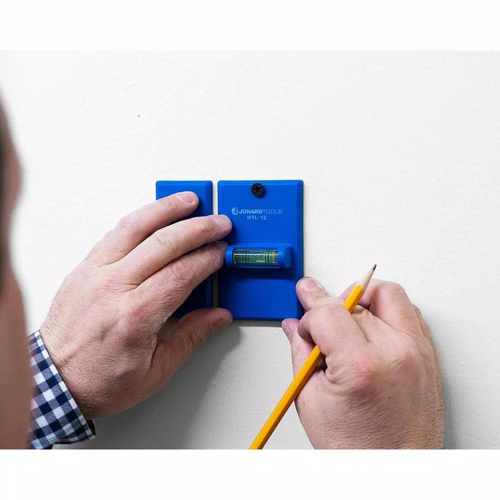 Jonard Tools WTL-12 Wall Box Template and Level for 1-Gang and 2-Gang Non-Metallic Boxes