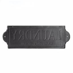 HomeRoots Wash Dry Fold Metal Laundry Room Wall Décor - Farmhouse Style Sign thumbnail 5