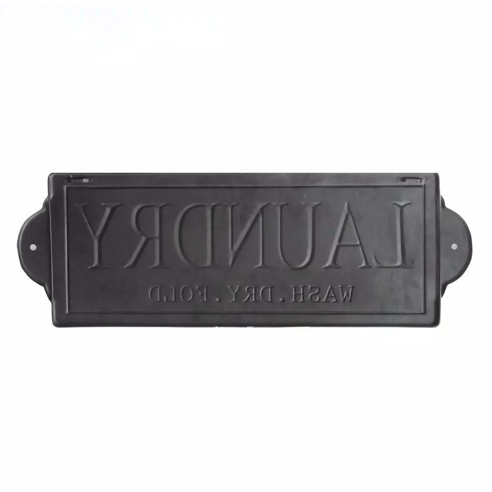 HomeRoots Wash Dry Fold Metal Laundry Room Wall Décor - Farmhouse Style Sign